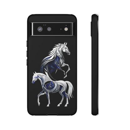 Geometric Blues Ponies Google Pixel Tough Cases