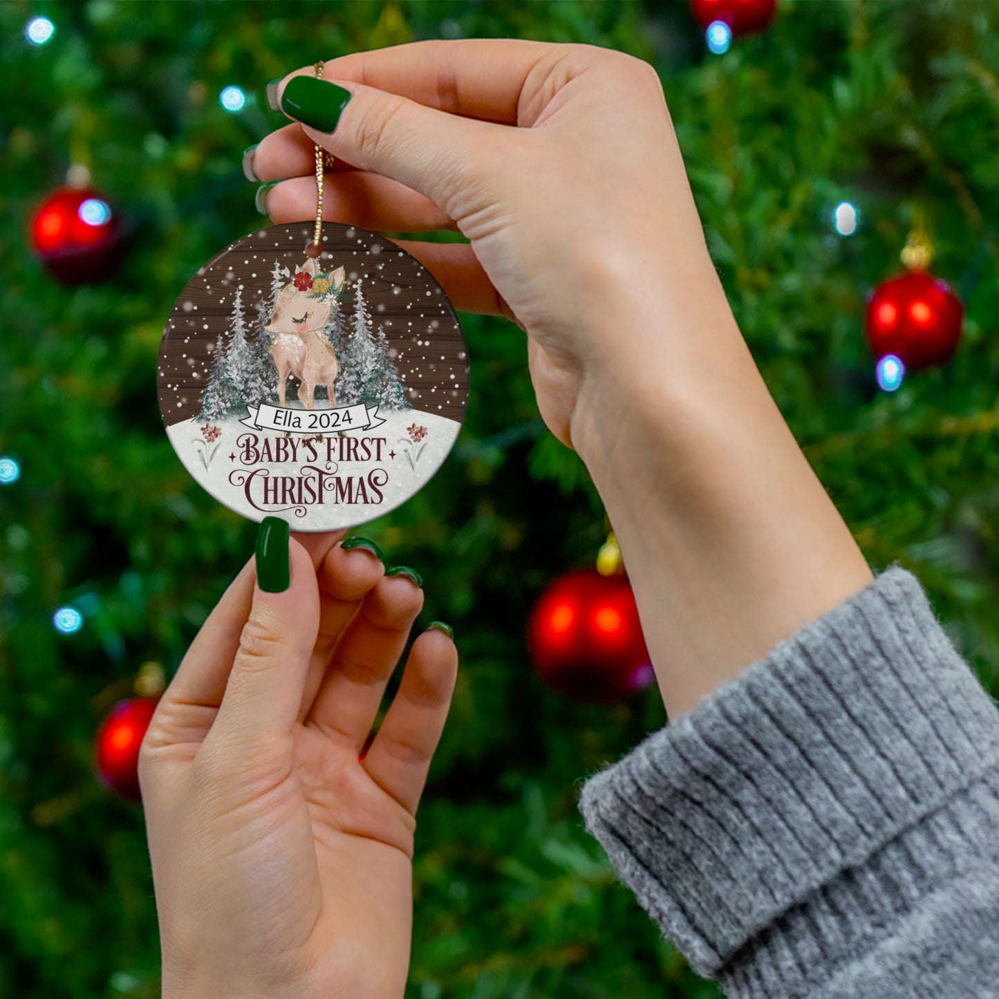 Baby's First Christmas Personalized Ceramic Ornament