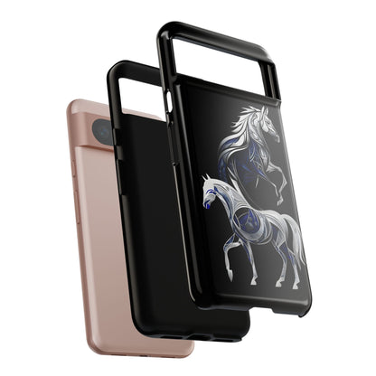 Geometric Blues Ponies Google Pixel Tough Cases