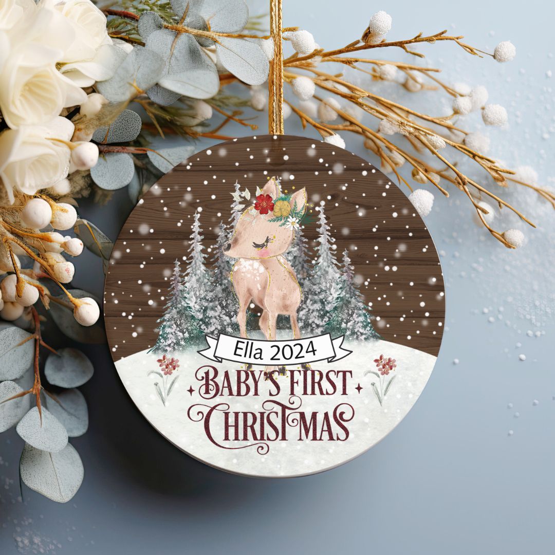 Baby's First Christmas Personalized Ceramic Ornament