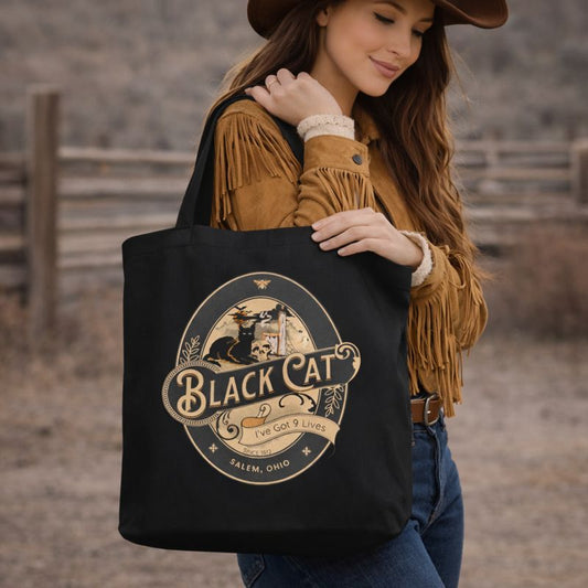 Black Cat Nine Lives Eco Tote Bag