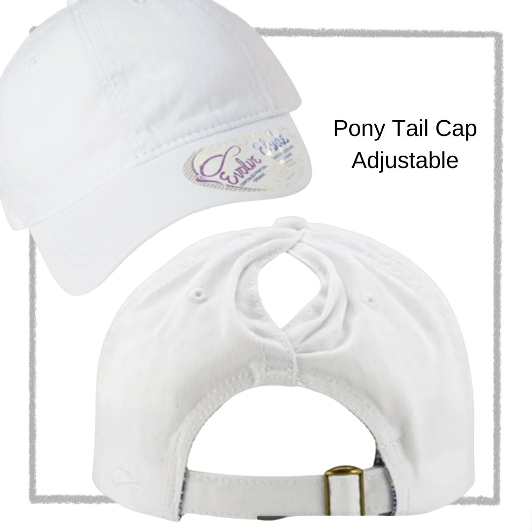 Embroidered Pony Tail Cap with Fashion Undervisor Dark