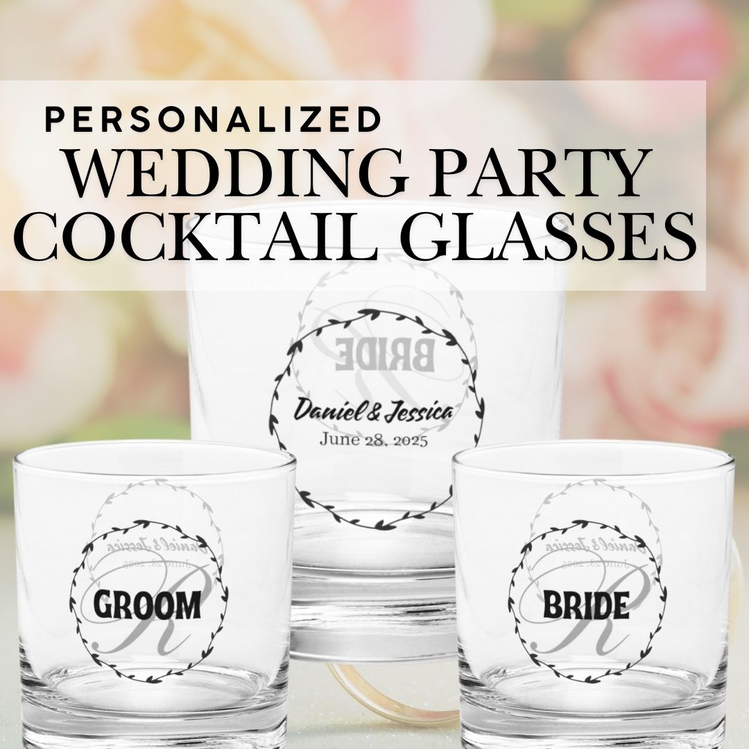 Wedding Party Cocktail Glass Personalized