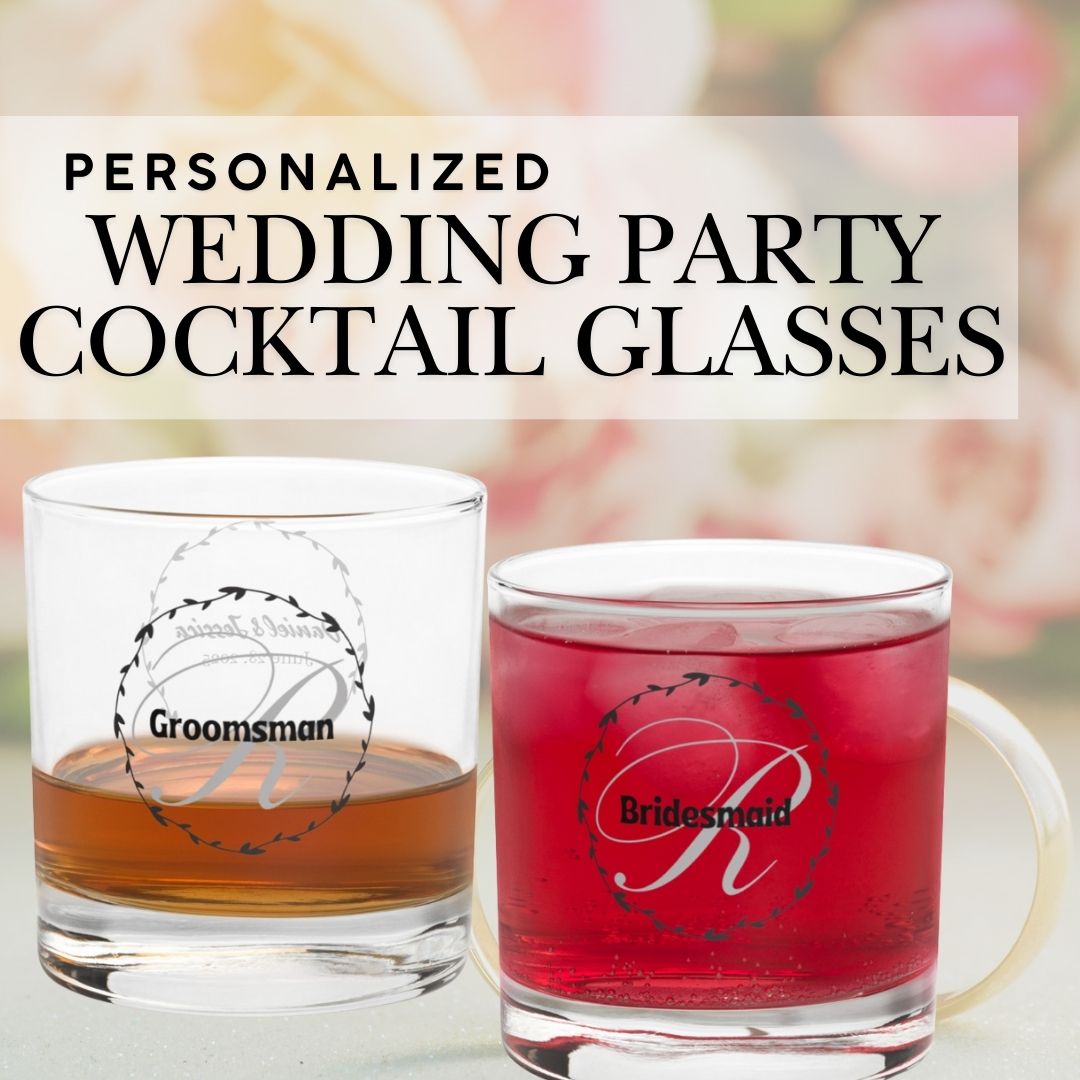 Wedding Party Cocktail Glass Personalized