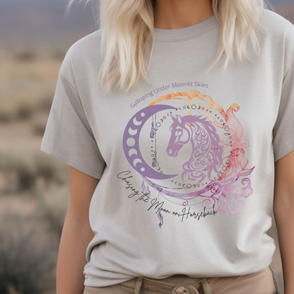 Chasing the Moon on Horseback Unisex t-shirt