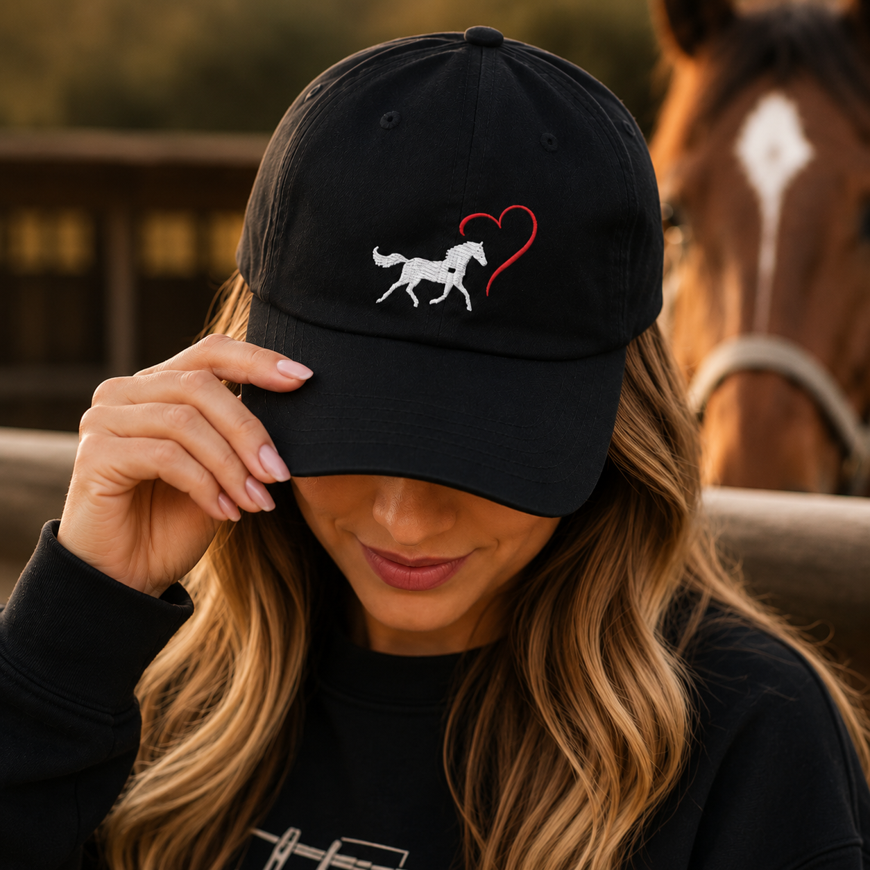Horse Heart  Embroidered Hat