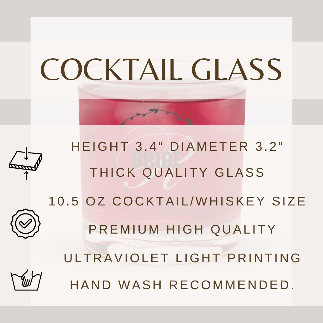 Wedding Party Cocktail Glass Personalized