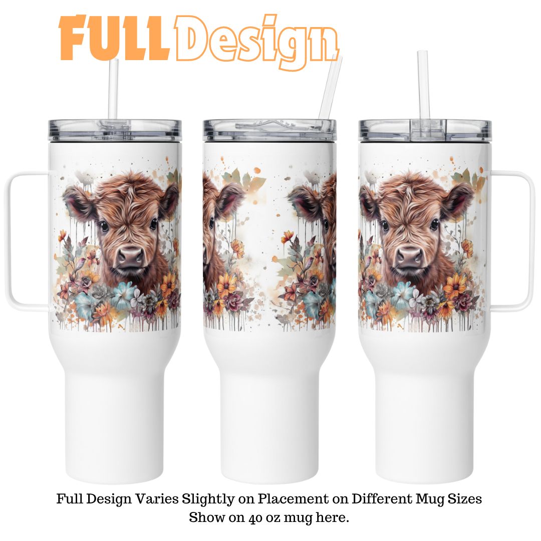 Country Meadow Cutie Travel mug with a handle