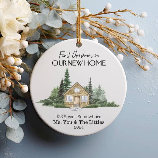 "Our First Christmas in Home Ceramic Ornament - In The Woods