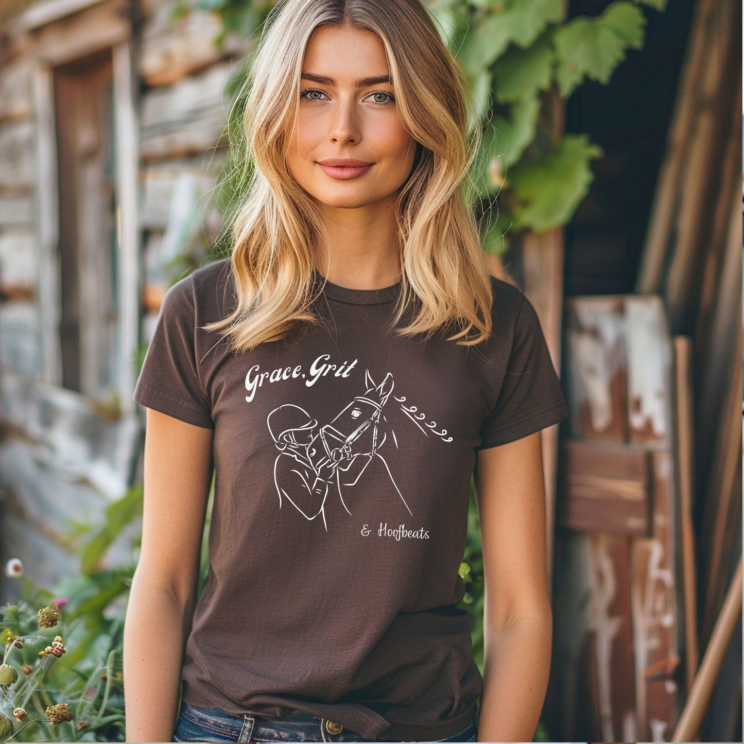 Grace, Grit & Hoofbeats Unisex t-shirt