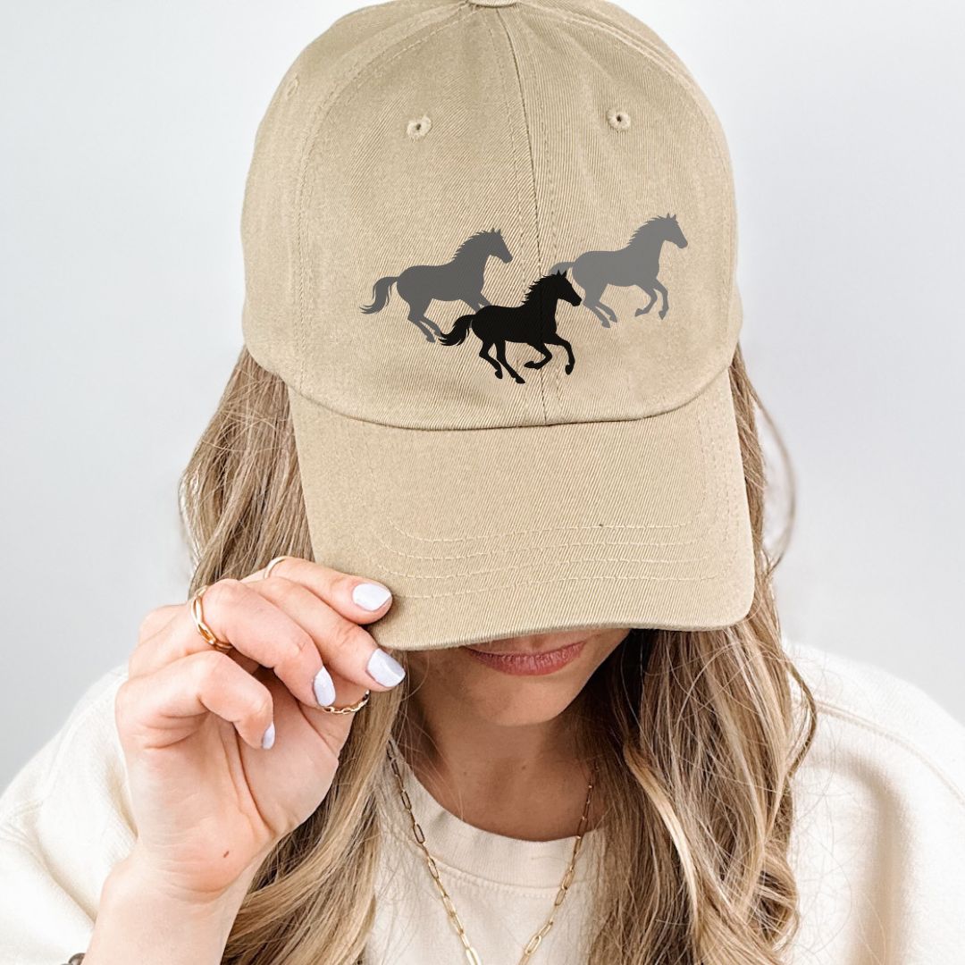Embroidered Pony Tail Cap with Fashion Undervisor Dark
