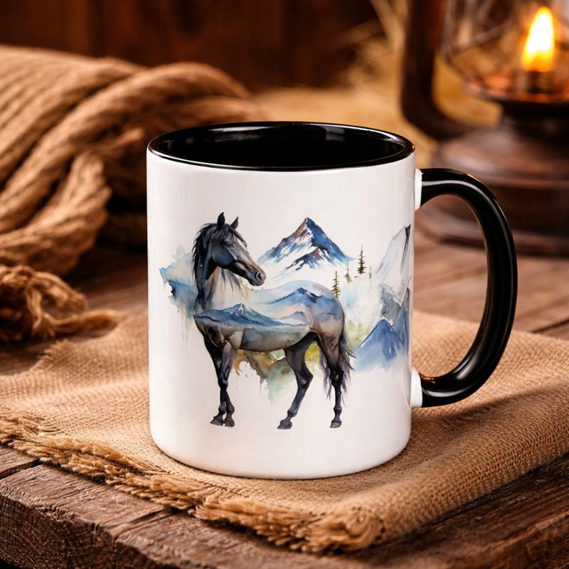 Mountain Horse Mug with Color Inside
