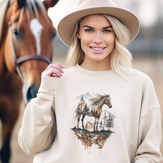 Rustic Mountain Horse Unisex Sweatshirt