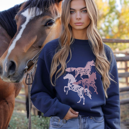 Wildflowers and Horses Unisex Sweatshirt