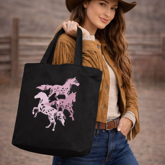 Wildflowers and Horses Eco Tote Bag