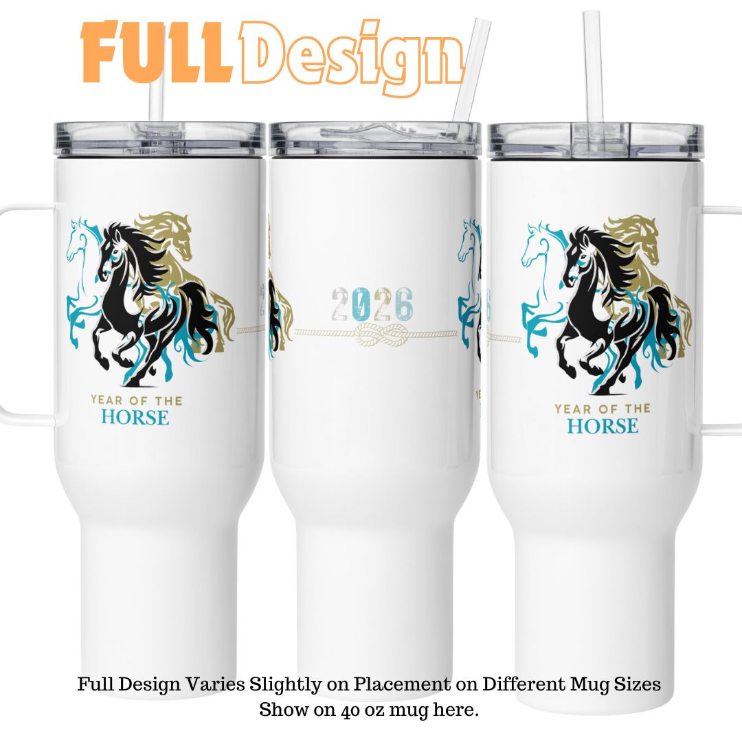Year of the Horse Travel mug with a handle