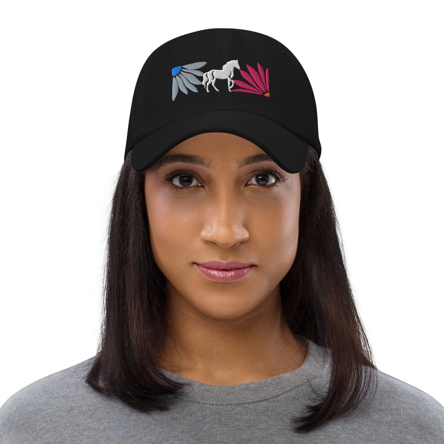 Floral Horse Embroidered Hat