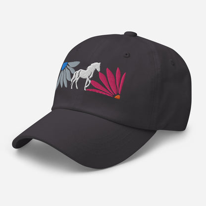 Floral Horse Embroidered Hat