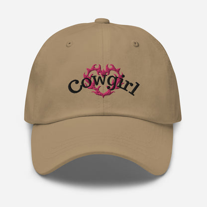 Cowgirl Flame Heart Embroidered Hat