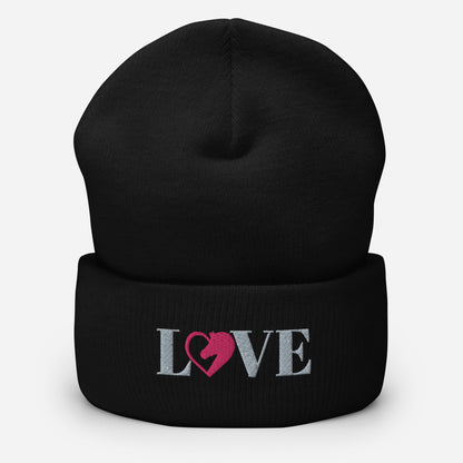 Love Horses  Embroidered Cuffed Beanie