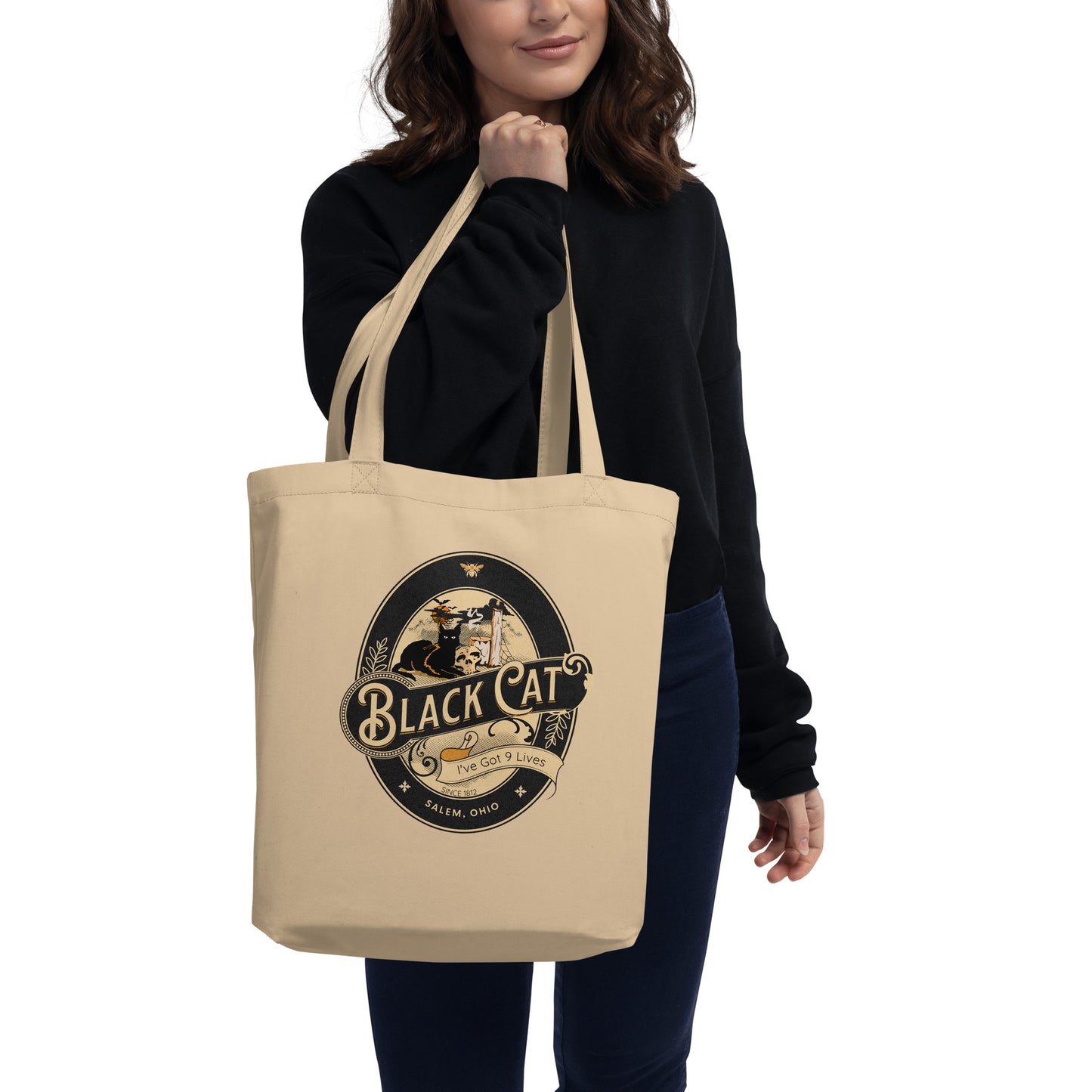 Black Cat Nine Lives Eco Tote Bag