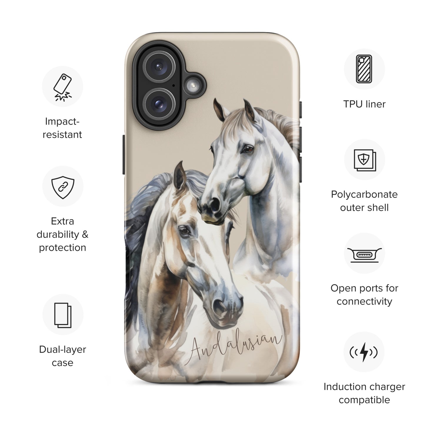 Horse Breeds - Andalusian Tough Case for iPhone®