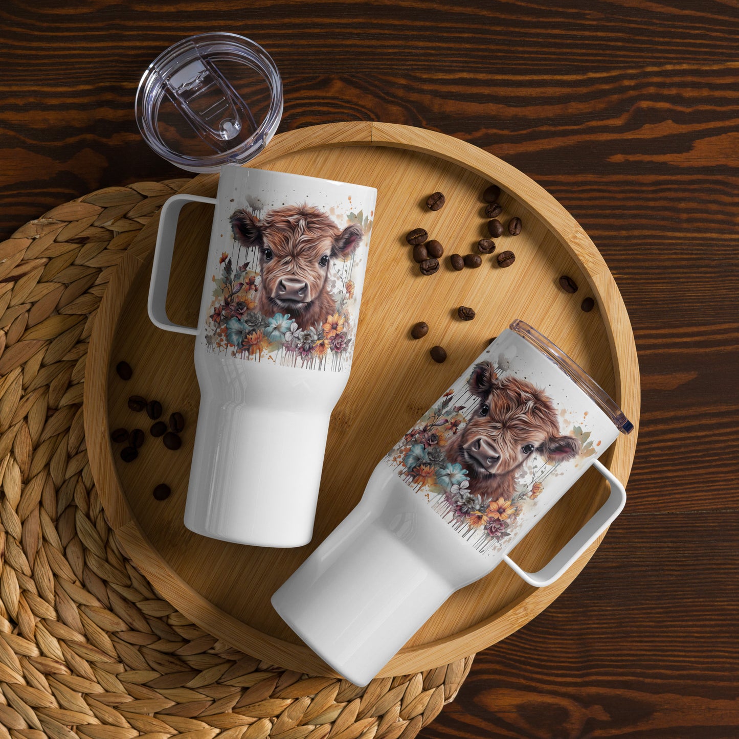 Country Meadow Cutie Travel mug with a handle