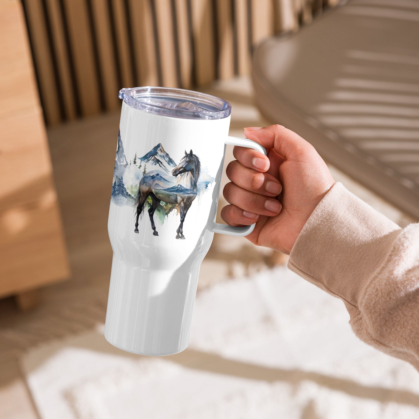 Mountain Horse Travel mug with a handle