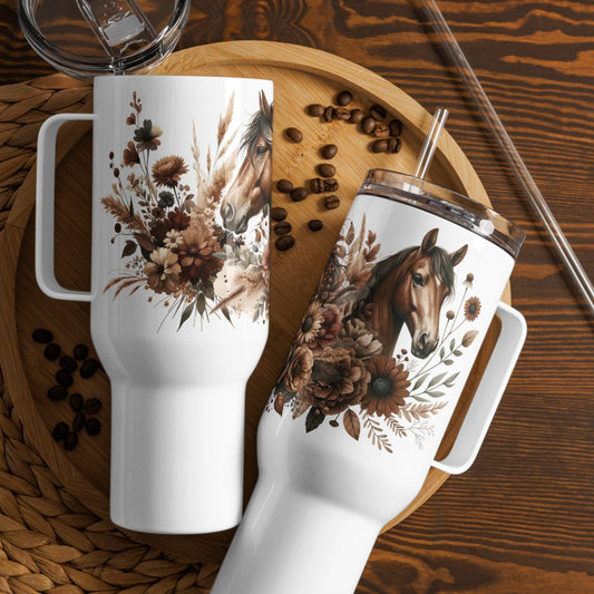 Saddle Up & Bloom Travel Mug With Handle