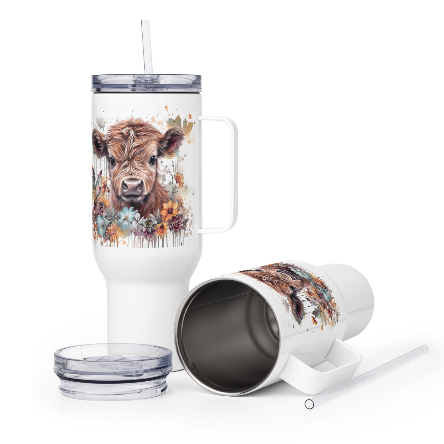 Country Meadow Cutie Travel mug with a handle