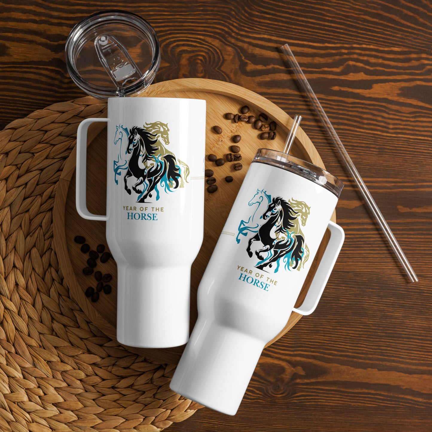 Year of the Horse Travel mug with a handle