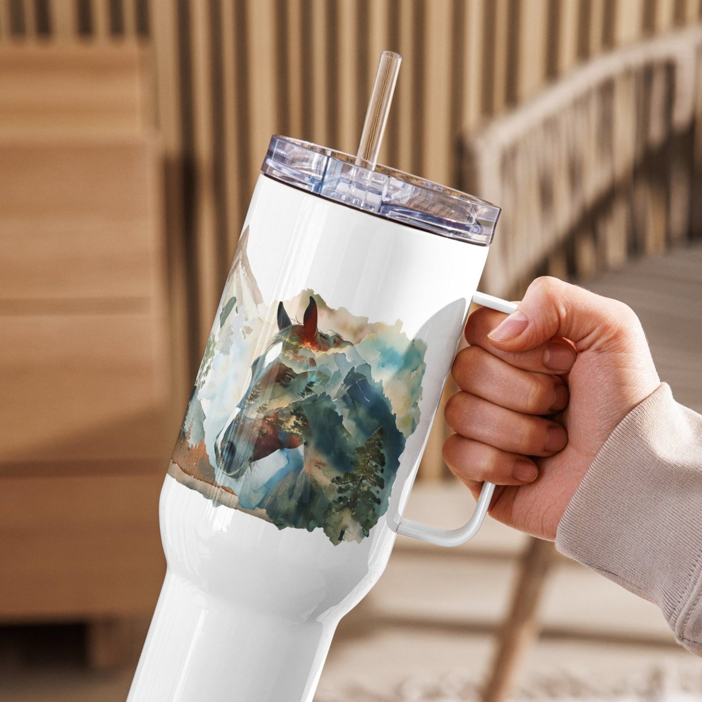 Untamed Horizons Travel mug with a handle