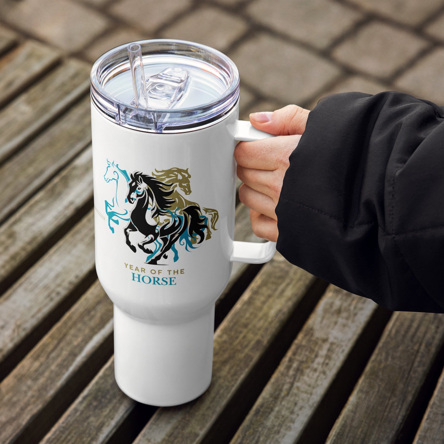 Year of the Horse Travel mug with a handle