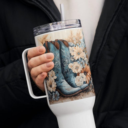 Farm Fresh Florals Travel Mug With Handle