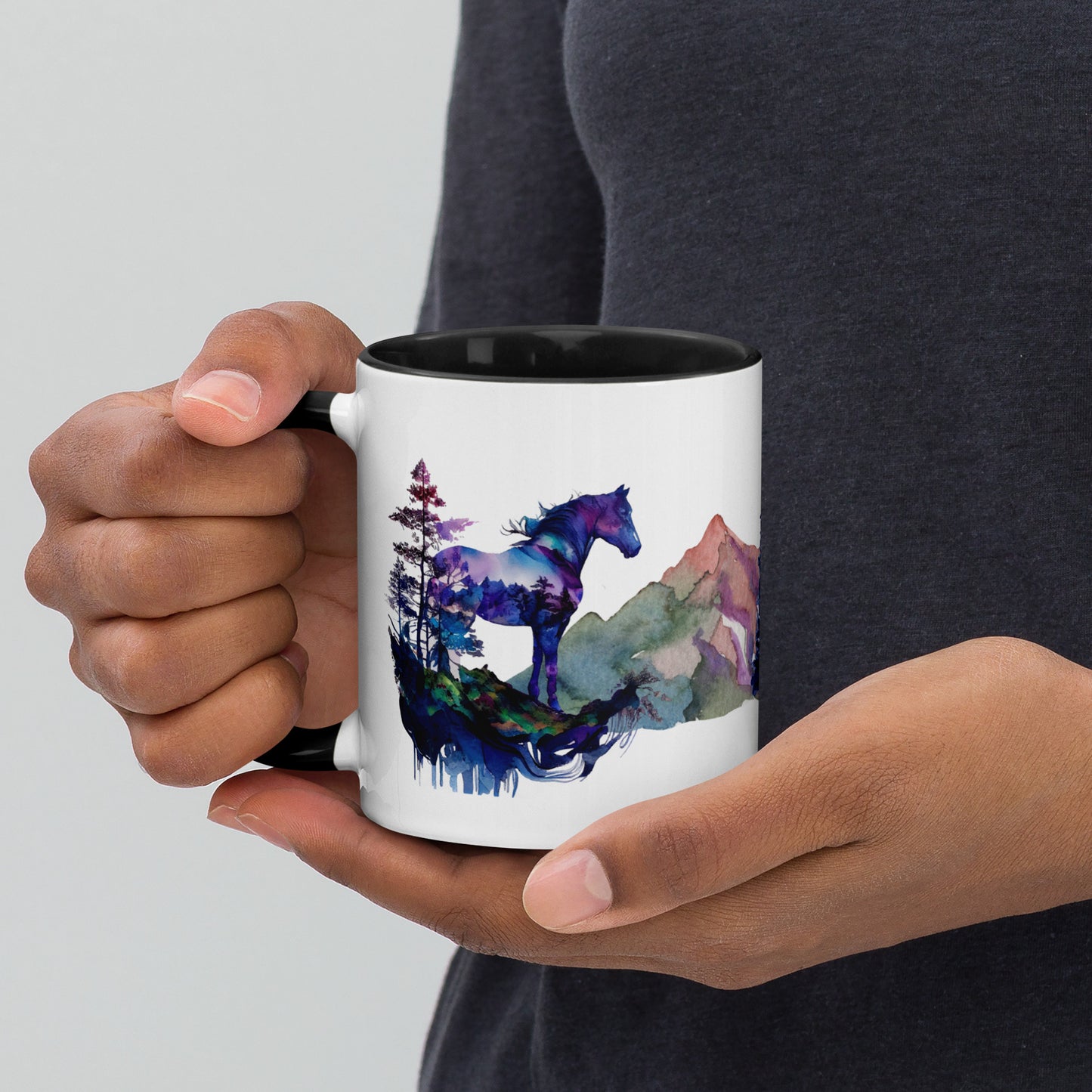 Indigo Mountain Hourse Mug with Color Inside