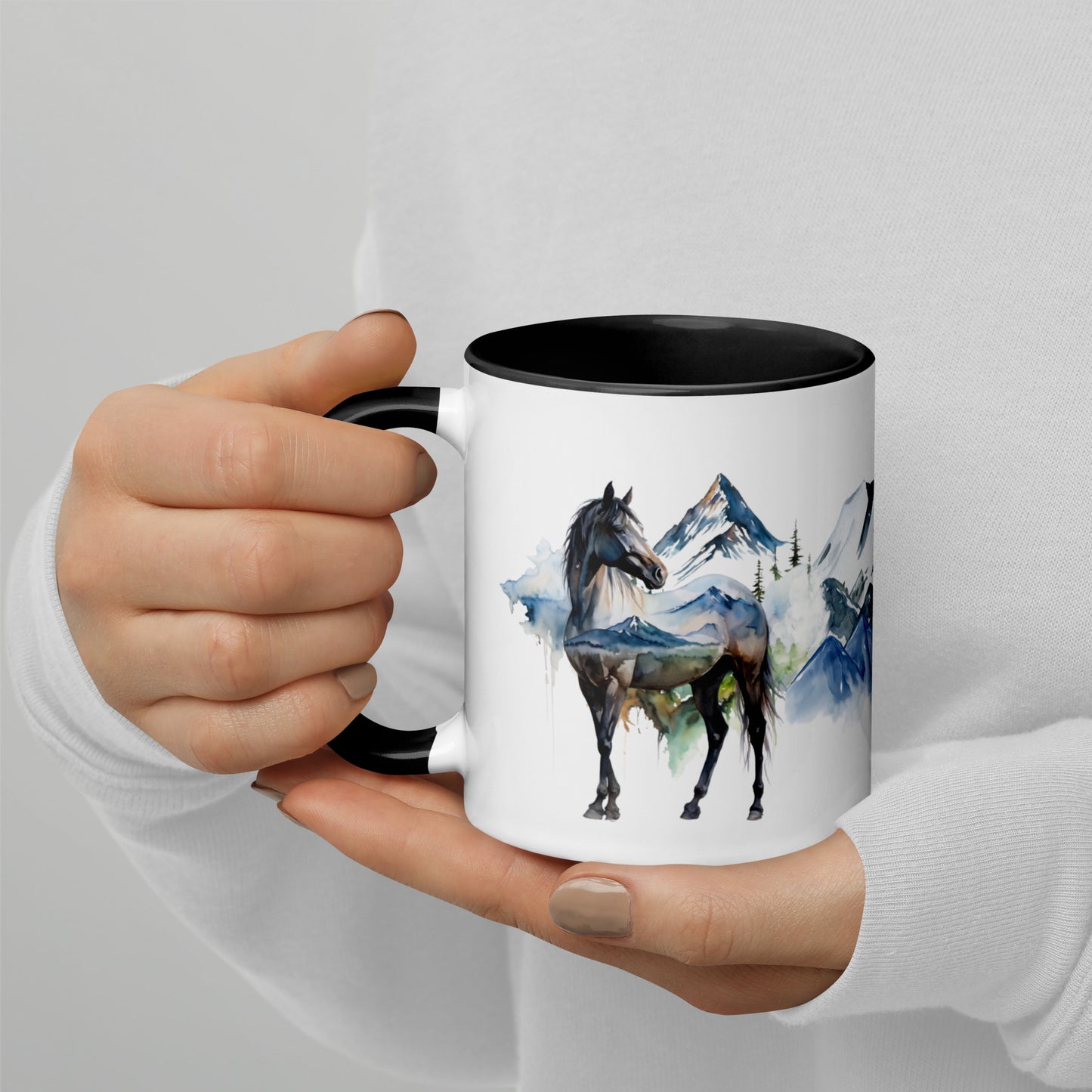 Mountain Horse Mug with Color Inside