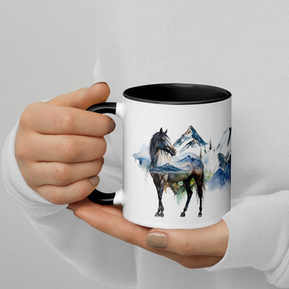 Mountain Horse Mug with Color Inside