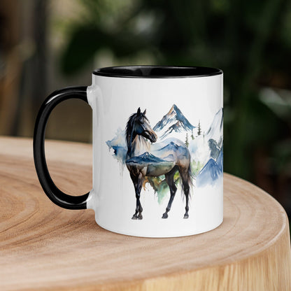 Mountain Horse Mug with Color Inside