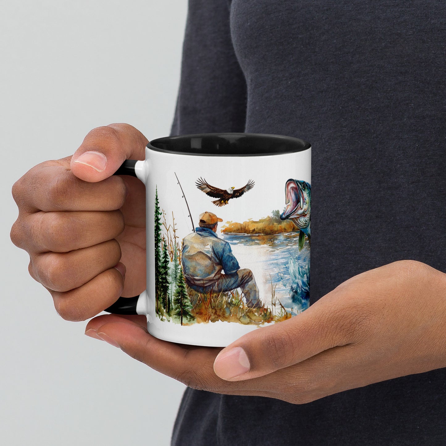 Nature's Still Waters Mug with Color Inside