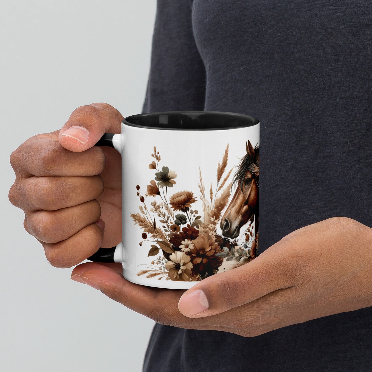 Saddle Up and Bloom Mug with Color Inside