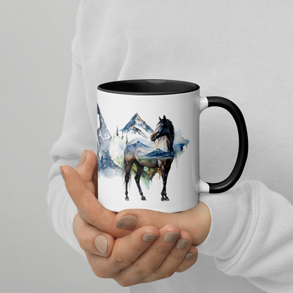 Mountain Horse Mug with Color Inside