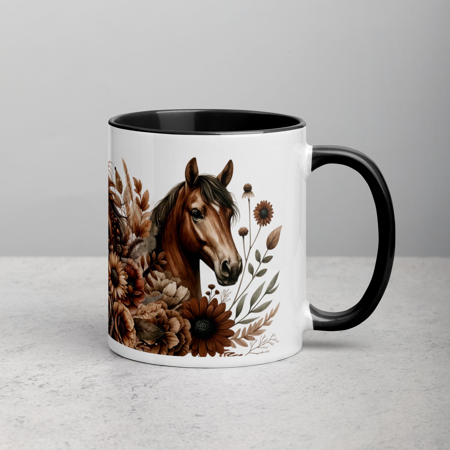 Saddle Up and Bloom Mug with Color Inside