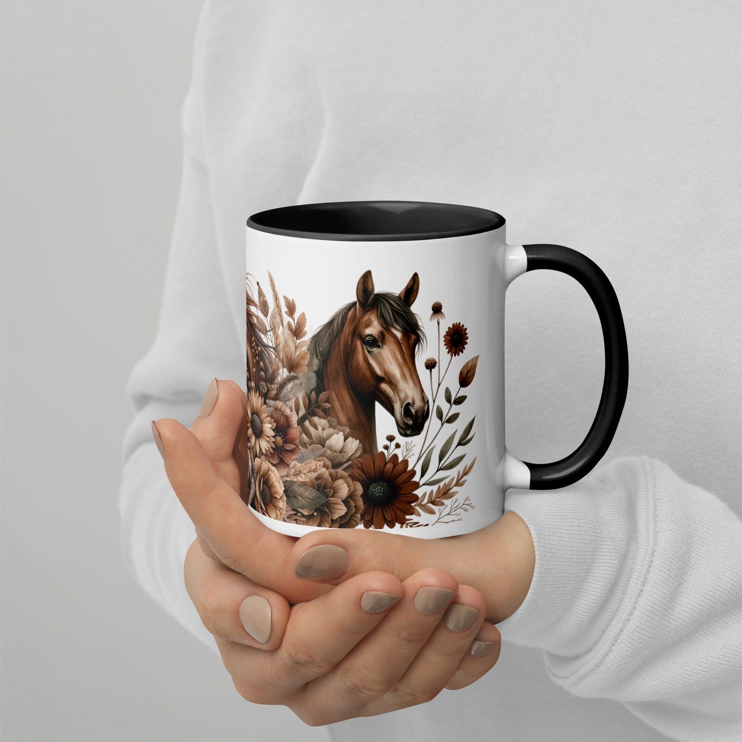 Saddle Up and Bloom Mug with Color Inside