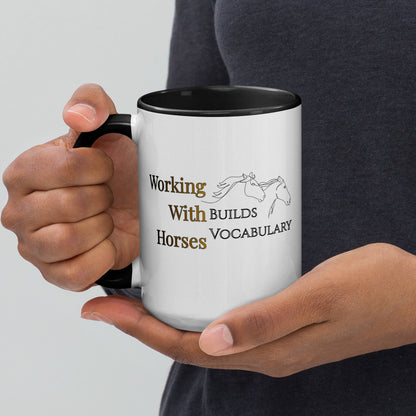 Working With Horses Builds Vocabulary Mug with Color Inside