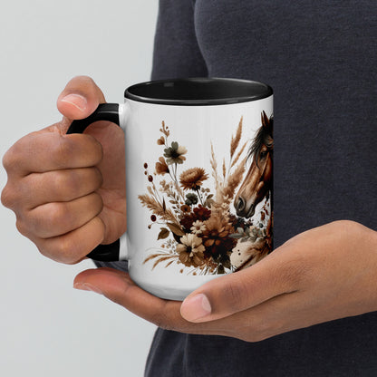 Saddle Up and Bloom Mug with Color Inside