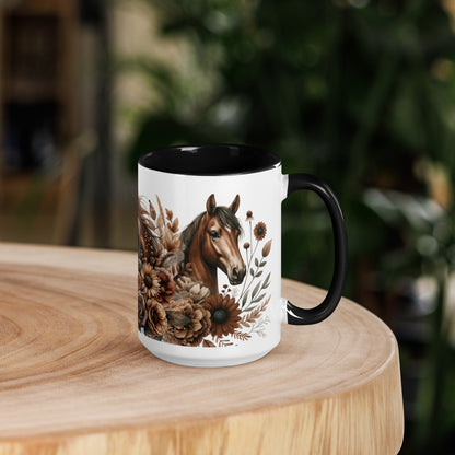 Saddle Up and Bloom Mug with Color Inside