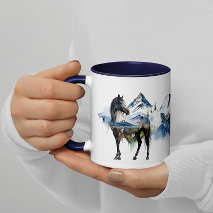 Mountain Horse Mug with Color Inside