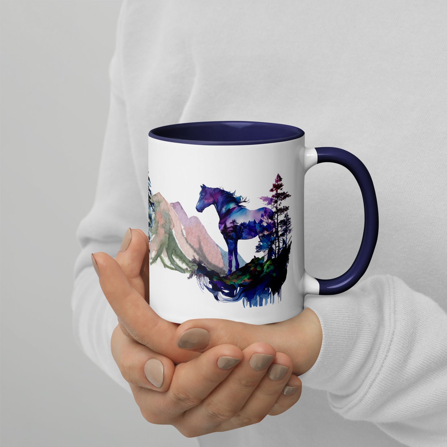 Indigo Mountain Hourse Mug with Color Inside