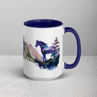 Indigo Mountain Hourse Mug with Color Inside