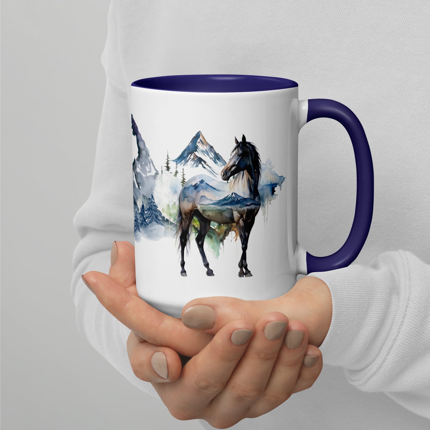 Mountain Horse Mug with Color Inside